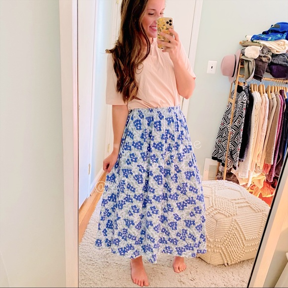 L.L. Bean Dresses & Skirts - Vintage LL Bean Cotton Dainty Floral Maxi Skirt L
